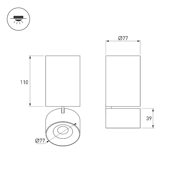 Накладной спот Arlight SP-PLURIO-SURFACE-LONG-R77-9W Day4000 040380