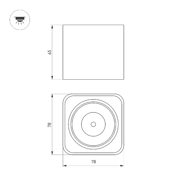 Потолочный светодиодный светильник Arlight SP-Dice-S78x78-10W Warm3000 046632