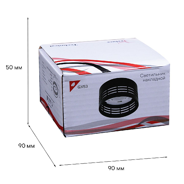 Накладной светильник Reluce Technical 53014-9.5-001CT GX53 BK