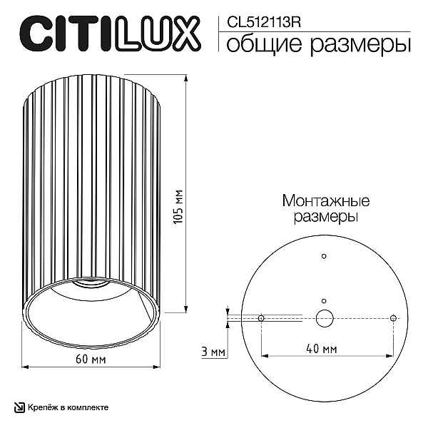 Потолочный светильник Citilux Axel CL512113R