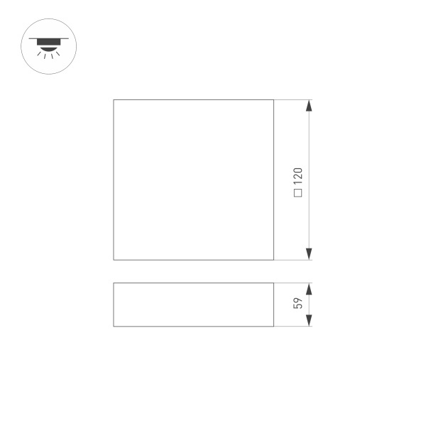 Потолочный светодиодный светильник Arlight SP-Quadro-S120x120-13W Warm3000 034776