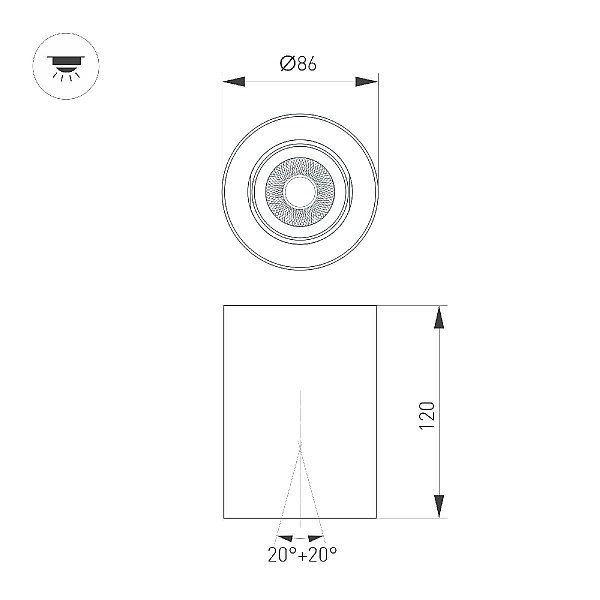 Накладной светильник Arlight SP-FOCUS-R86-10W Day4000 054858
