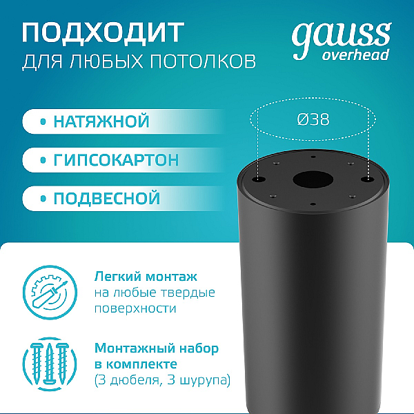 Накладной светильник Gauss Basic HD061