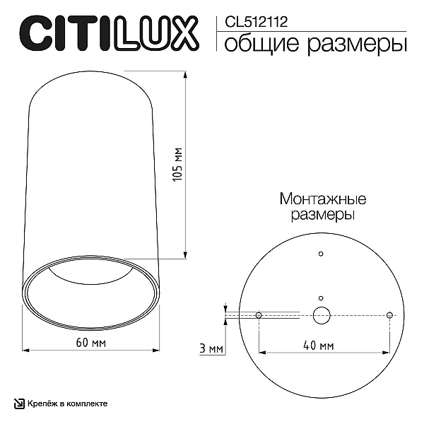 Потолочный светильник Citilux Axel CL512112