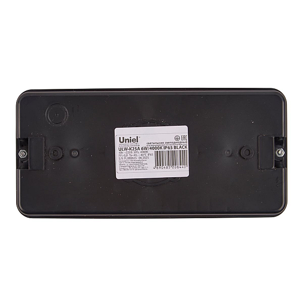 Светильник пылевлагозащищенный Uniel ULW-K25A 6W/4000K IP65 BLACK UL-00013351