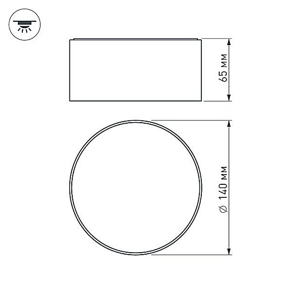 Потолочный светодиодный светильник Arlight SP-Rondo-140B-18W Warm White 022903