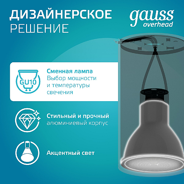Накладной светильник Gauss Basic HD061