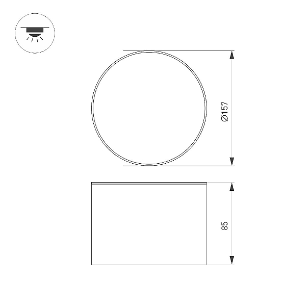 Накладной светодиодный светильник Arlight SP-CYLINDO-R160-18W Warm3000 (BK, 110 deg, 230V) 043964
