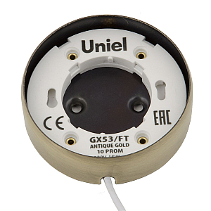 Накладной светильник Uniel GX53/FT ANTIQUE GOLD 10 PROM UL-00003738