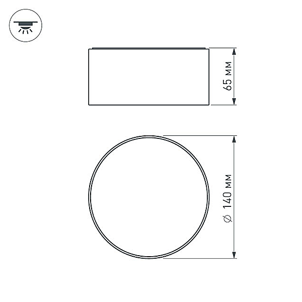 Потолочный светодиодный светильник Arlight SP-Rondo-140A-18W Warm White 022226