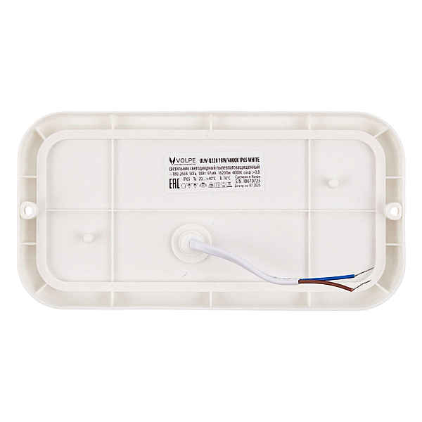 Накладной светильник влагозащищенный Volpe ULW-Q228 18W/4000K IP65 WHITE UL-00013188