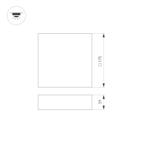 Накладной светильник Arlight SP-Quadro-S175x175-16W Warm3000 034783