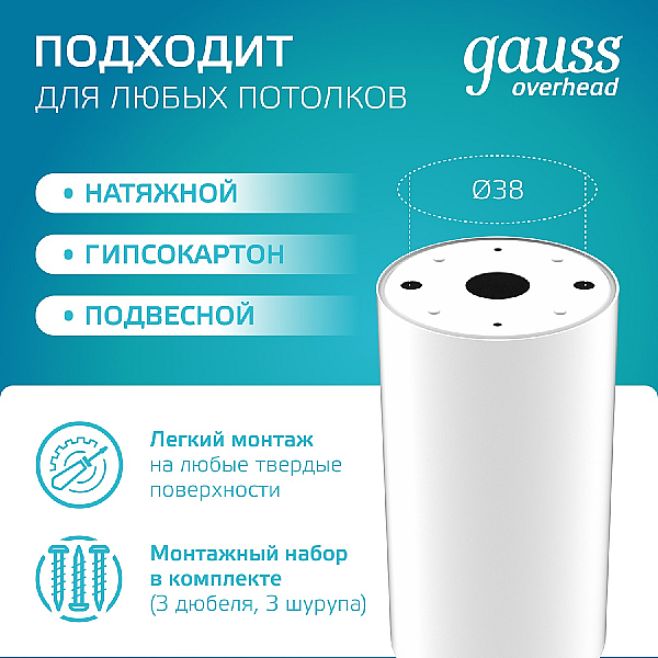 Накладной светильник Gauss Basic HD060