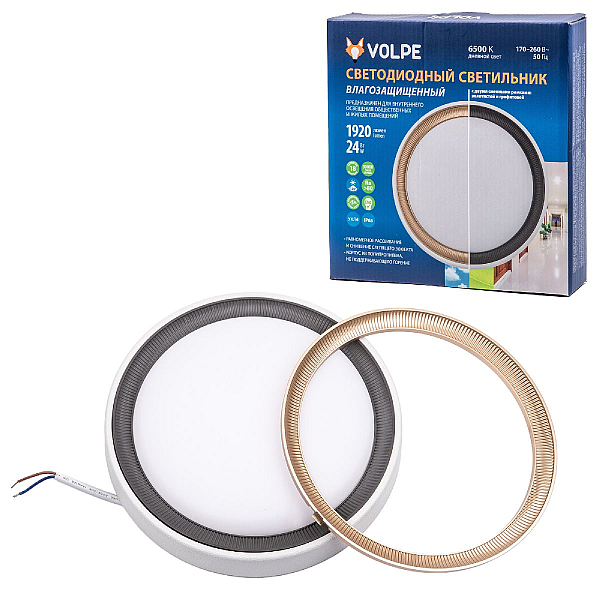 Накладной светодиодный светильник Volpe ULW-Q281 24W/6500K/F20 IP65 White UL-00012355