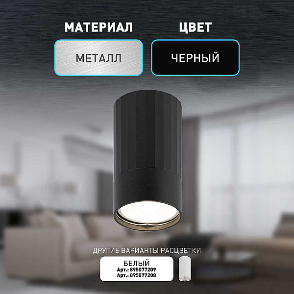 Настенно-потолочный светильник ЭРА OL32 BK Б0056376