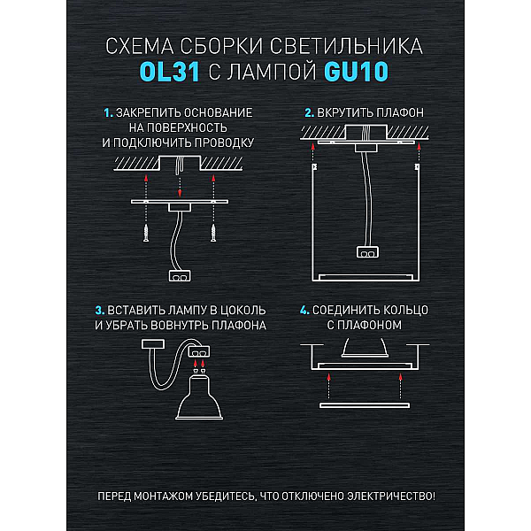 Настенно-потолочный светильник ЭРА OL31 BK Б0056374