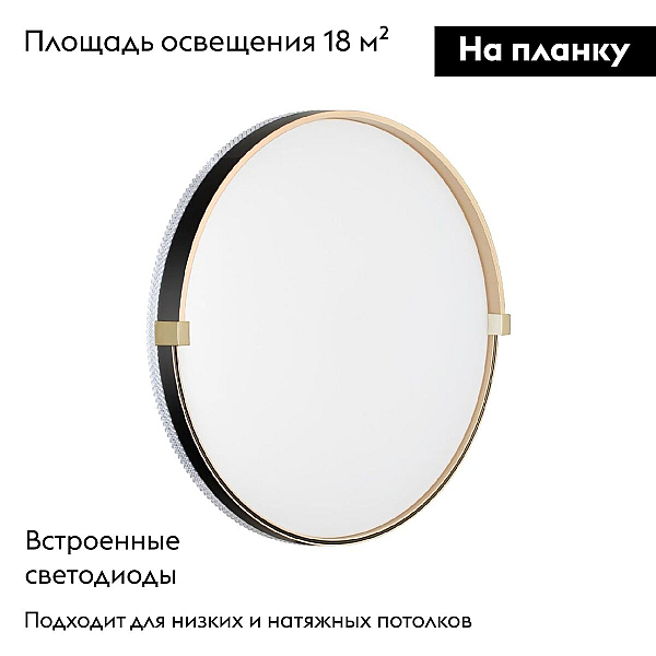 Настенно-потолочный светодиодный светильник Sonex Pale Olidi Black 7647/DL