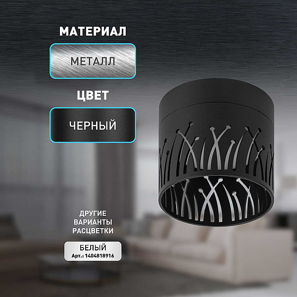 Настенно-потолочный светильник ЭРА OL54 BK Б0061192