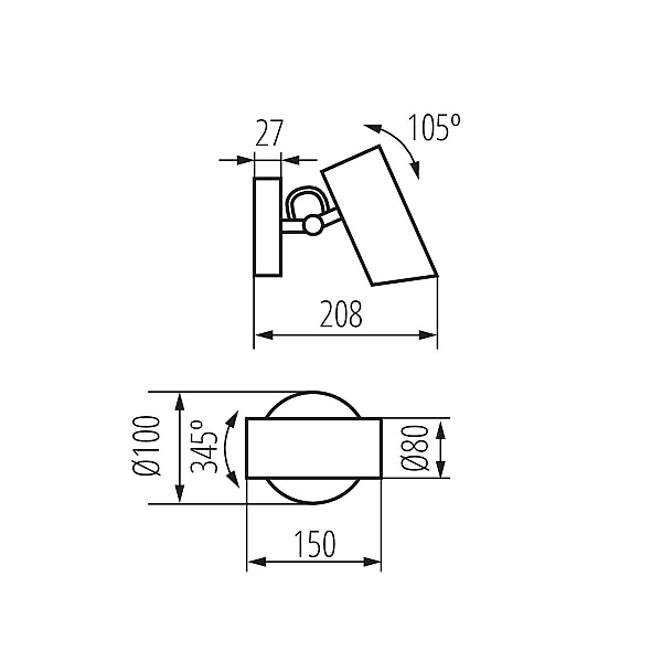 Настенно-потолочный светильник Kanlux AGZAR EL-10 B 36254