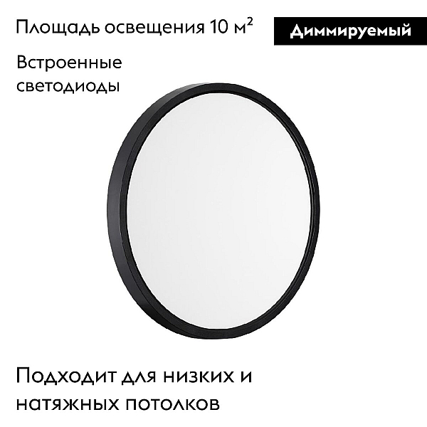 Настенно-потолочный светодиодный светильник Sonex Mitra Alfa Black 7660/24L