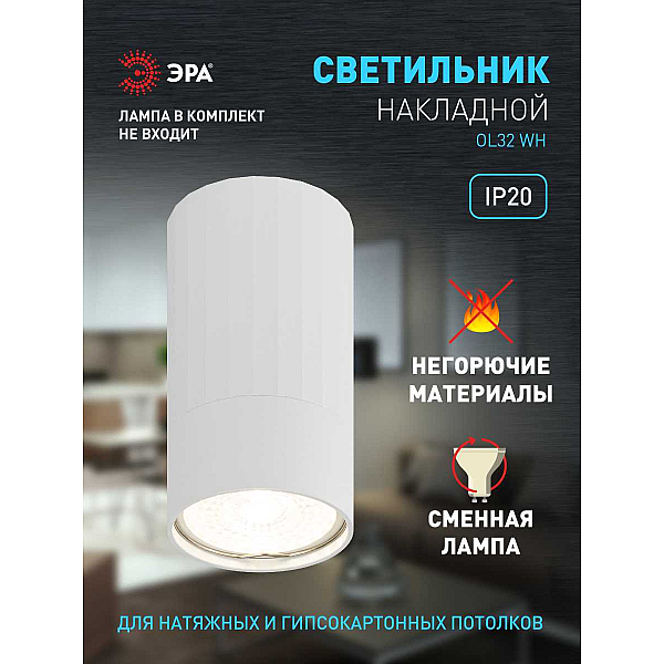 Настенно-потолочный светильник ЭРА OL32 WH Б0056377