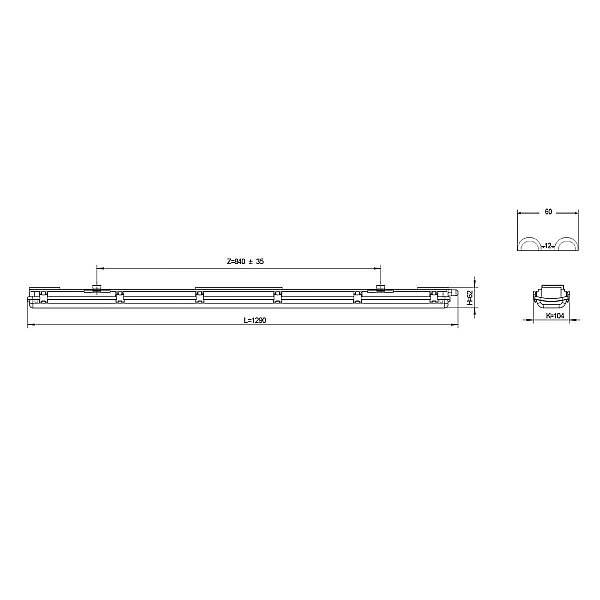 Светильник ЭРА SPP-102-0-002-120 под 2 светодиодные лампы T8 G13 2x1276 Б0052438