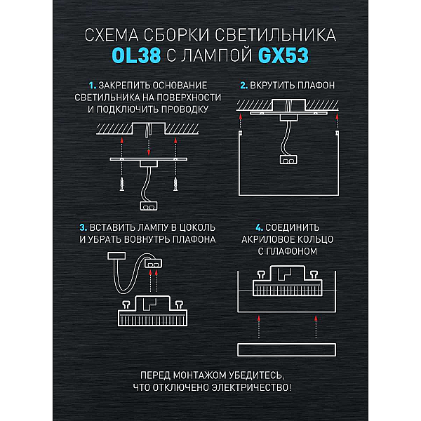 Настенно-потолочный светильник ЭРА OL38 BK Б0056386