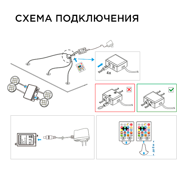 Настенно-потолочный светильник (4 шт.) Apeyron 12-04
