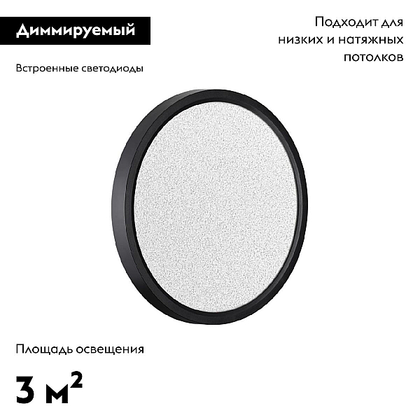 Настенно-потолочный светодиодный светильник Sonex Mitra Omega Black 7662/18L