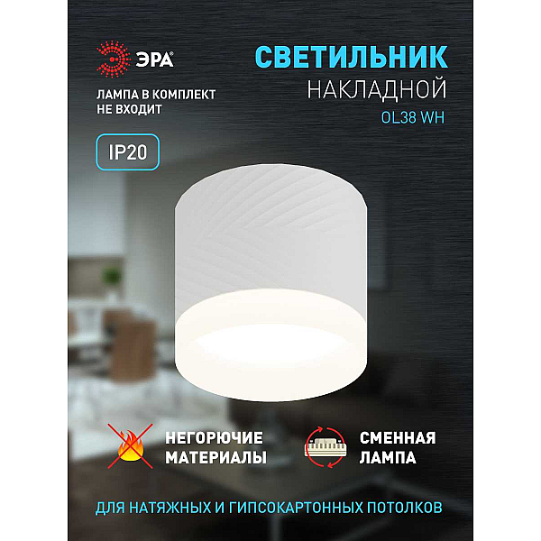 Настенно-потолочный светильник ЭРА OL38 WH Б0056387