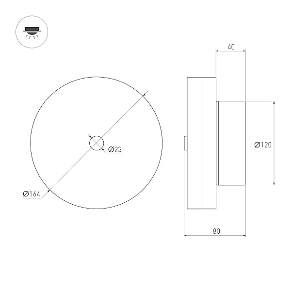 Настенный светильник Arlight SP-MENTA-WALL-R165-12W Warm2700 (BK, 130 deg, 230V) (IP20, Мрамор) 061700