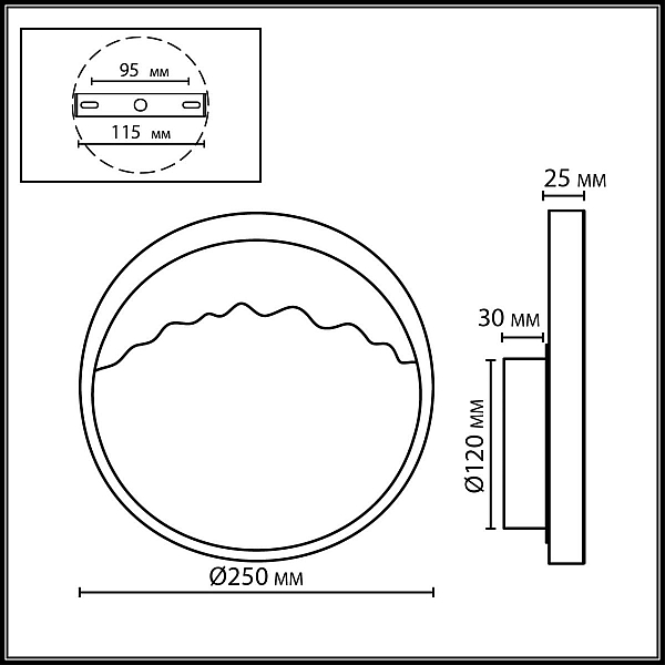 Настенный светильник ODEON LIGHT ECODESIGN VALLEY 6625/9WL