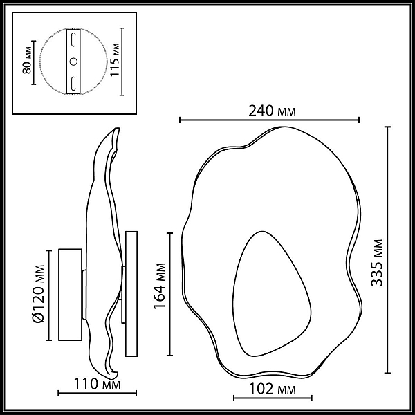 Настенный светодиодный светильник Odeon Light Coralla L-Vision 5461/12WLB
