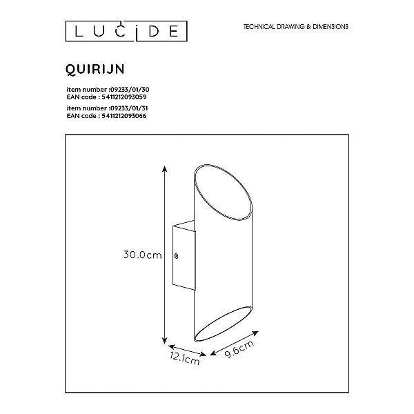 Настенный светильник Lucide Quirijn 09233/01/31
