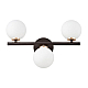 Настенный светильник Lumina Deco Marsiada LDW 6033-3 BK+F.GD