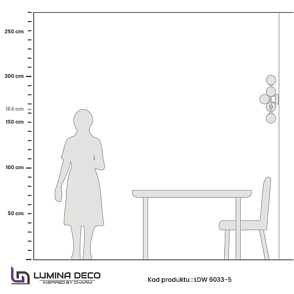 Настенный светильник Lumina Deco Marsiada LDW 6033-5 BK+F.GD