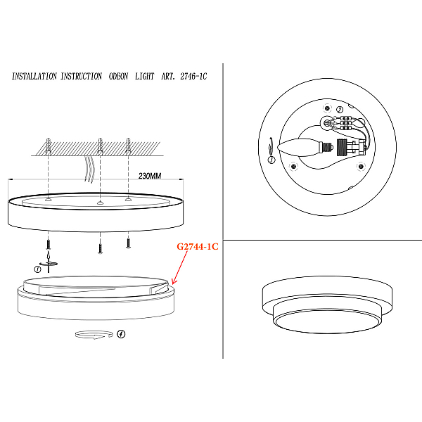 Настенный светильник Odeon Light Drops Holger 2746/1C