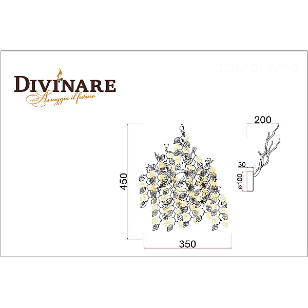 Бра Divinare Salice 3136/01 AP-3