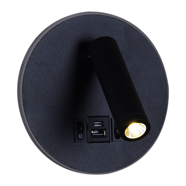 Настенный светодиодный светильник Reluce 86203-9.2-001KT LED12W+USB BK