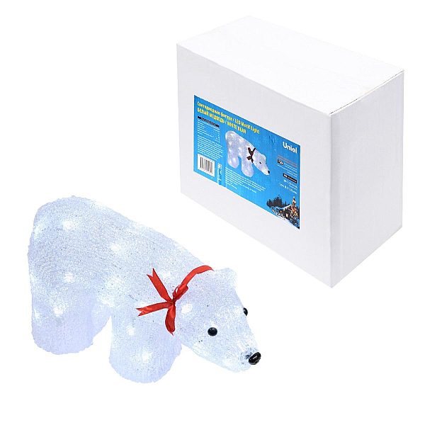 Фигура белый медведь Uniel ULD-M3423-040/STA WHITE IP20 WHITE BEAR 07954