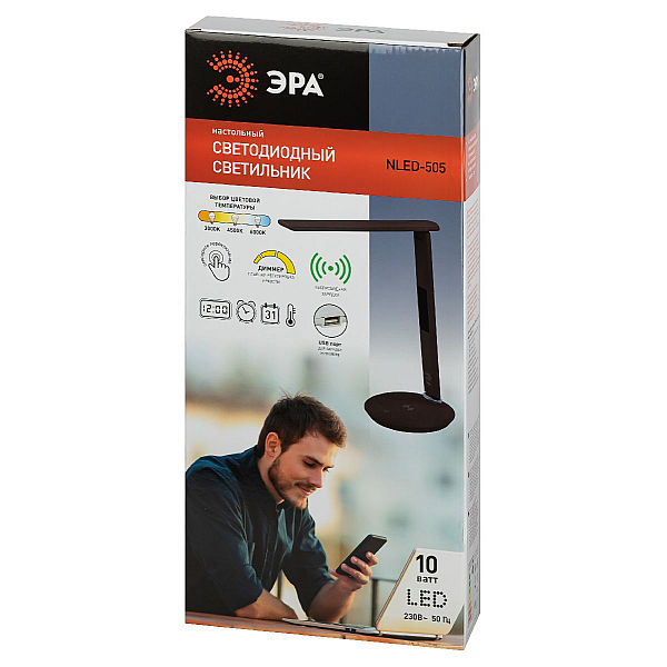 Настольная лампа Эра NLED-505-10W-BR Б0057201