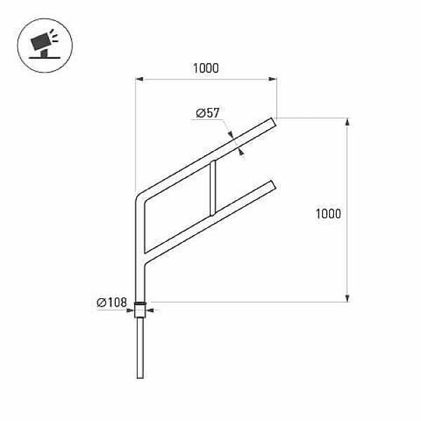 Кронштейн Arlight OXOR-SG2-1000x108-L1000 BLACK 051649