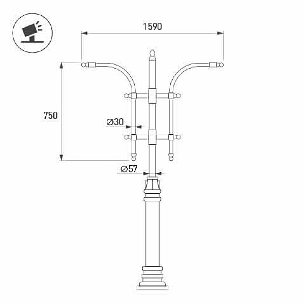 Кронштейн Arlight OXOR-SB3-2 BLACK 051636