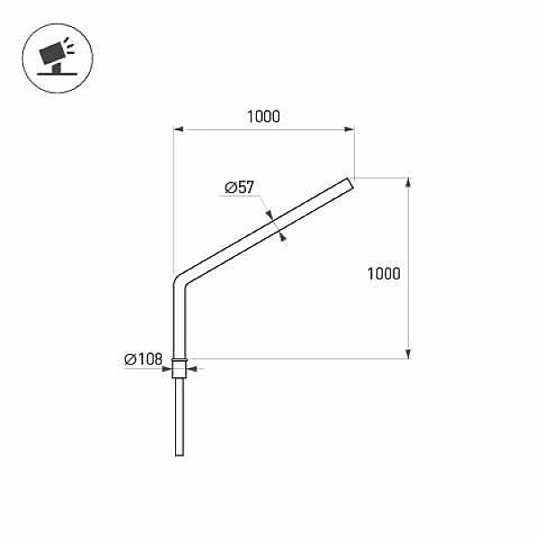 Кронштейн Arlight OXOR-SG1-1000x108-L1000 BLACK 051643