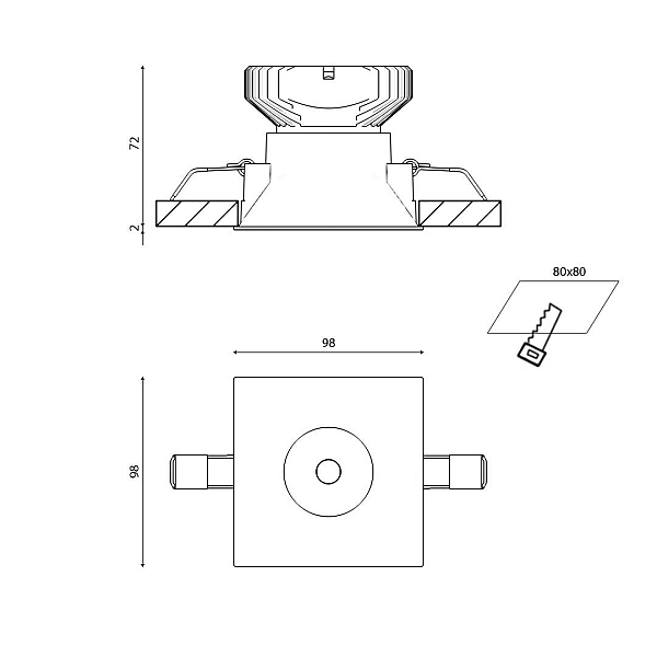Корпус встраиваемого светильника SWG COMBO-34-WH 004173