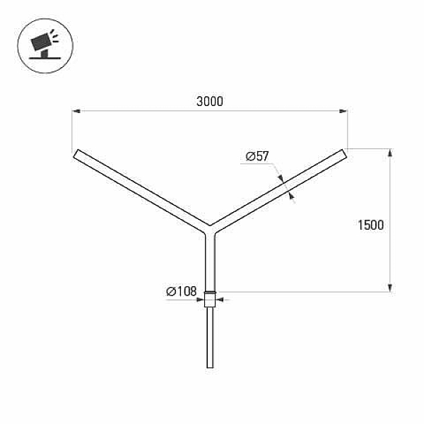 Кронштейн Arlight OXOR-SY2-3000x108-L1500 BLACK 051659