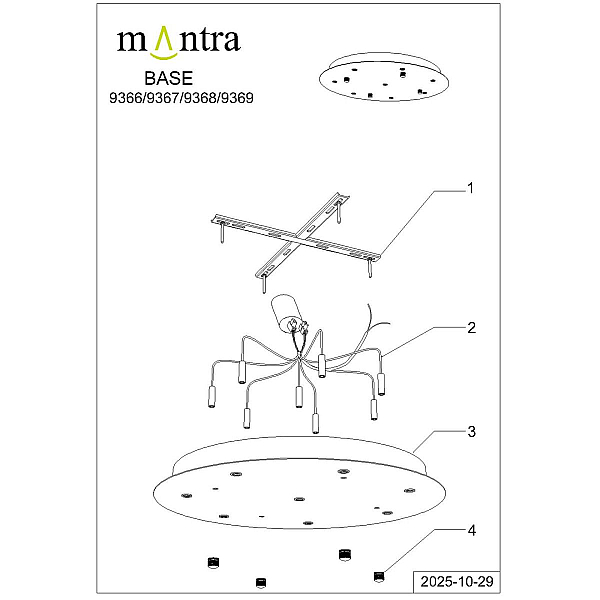 Потолочное основание Mantra Modular Light Florones 9369
