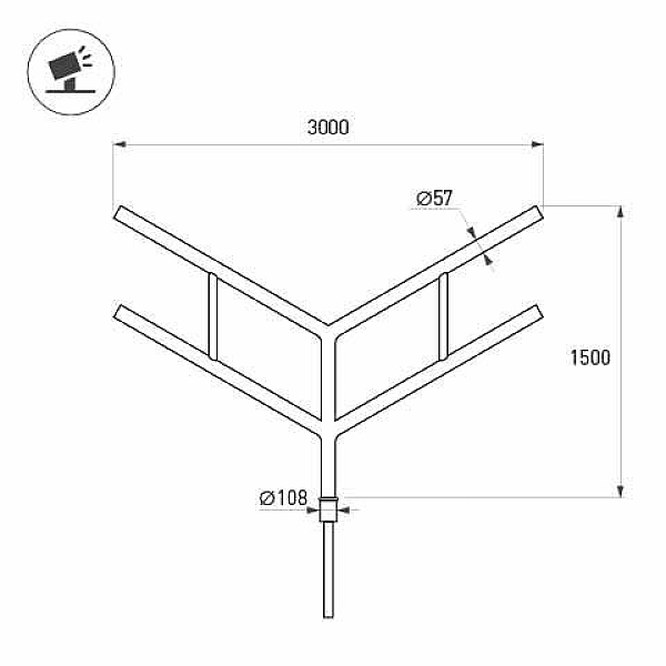 Кронштейн Arlight OXOR-SY4-3000x108-L1500 BLACK 051665