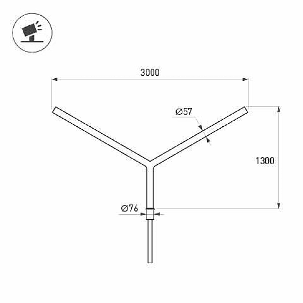 Кронштейн Arlight OXOR-SY2-3000x76-L1300 BLACK 051656