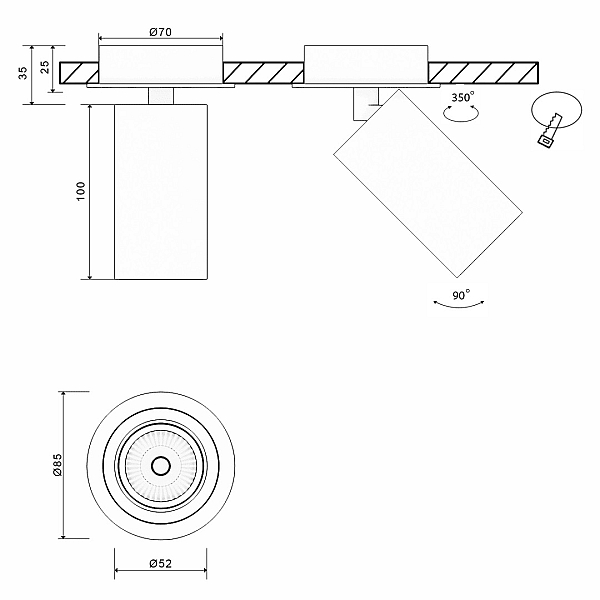 Основание для встраиваемого светильника SWG MINI-VL-M4-BL 004867